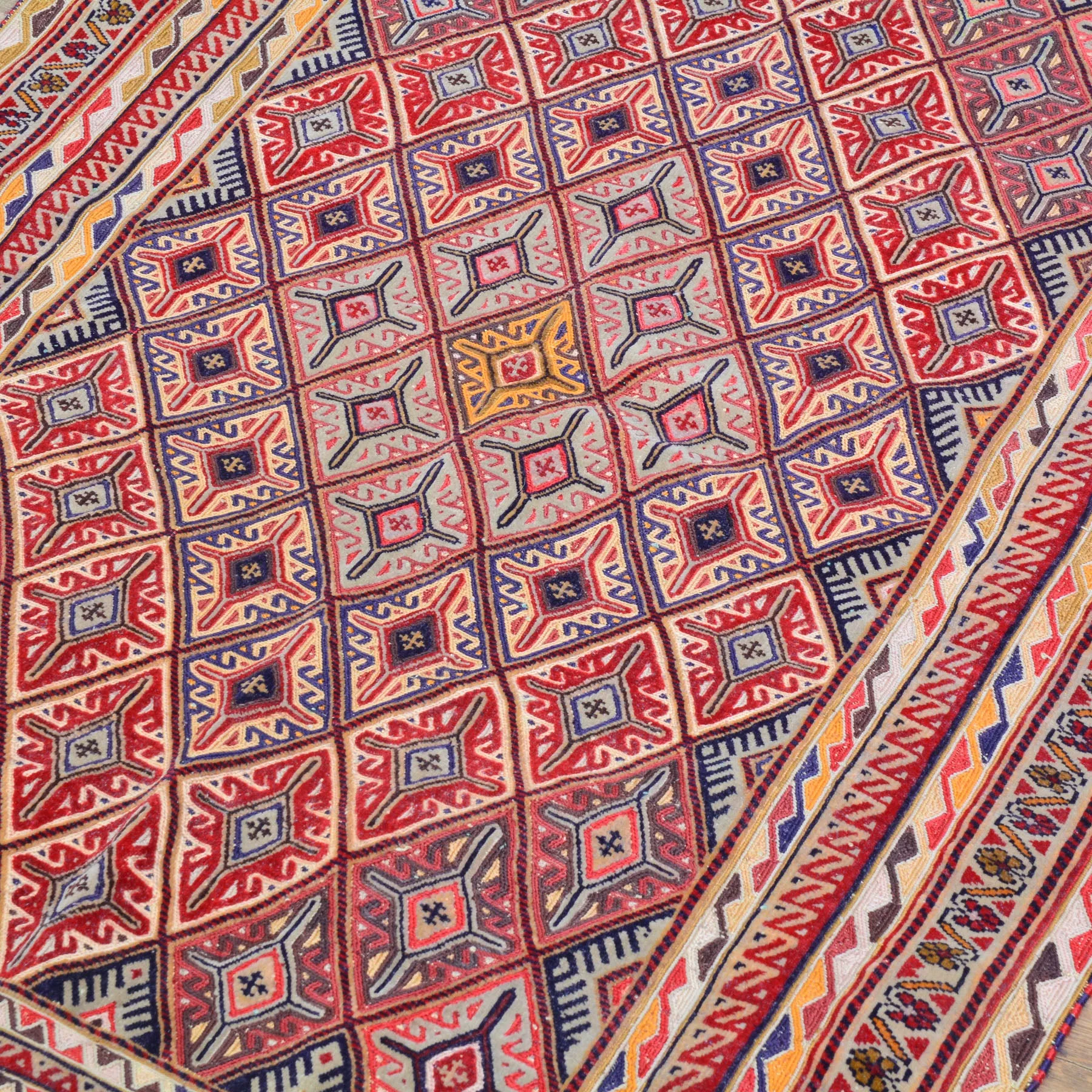 Multi-Weave Tribal Mashwani Sumak Handmade Geometric Design Rug (Size 2.10 X 4.0) Cwral-10116