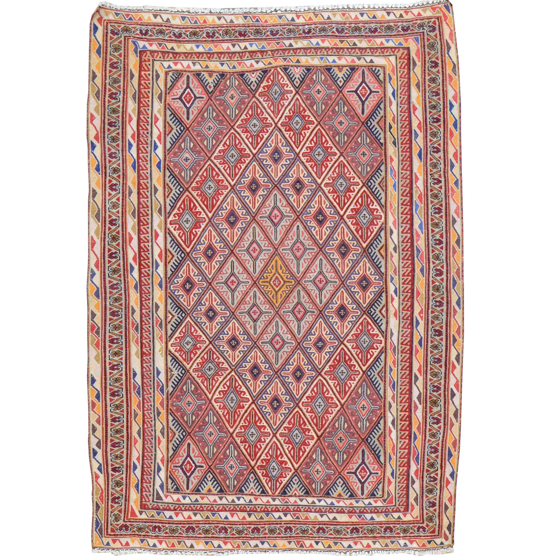Multi-Weave Tribal Mashwani Sumak Handmade Geometric Design Rug (Size 2.10 X 4.0) Cwral-10116