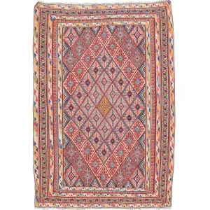 Multi-Weave Tribal Mashwani Sumak Handmade Geometric Design Rug (Size 2.10 X 4.0) Cwral-10116