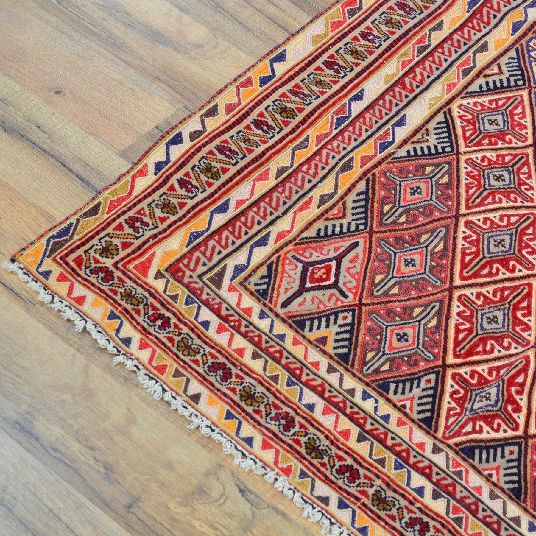 Multi-Weave Tribal Mashwani Sumak Handmade Geometric Design Rug (Size 2.10 X 4.0) Cwral-10116