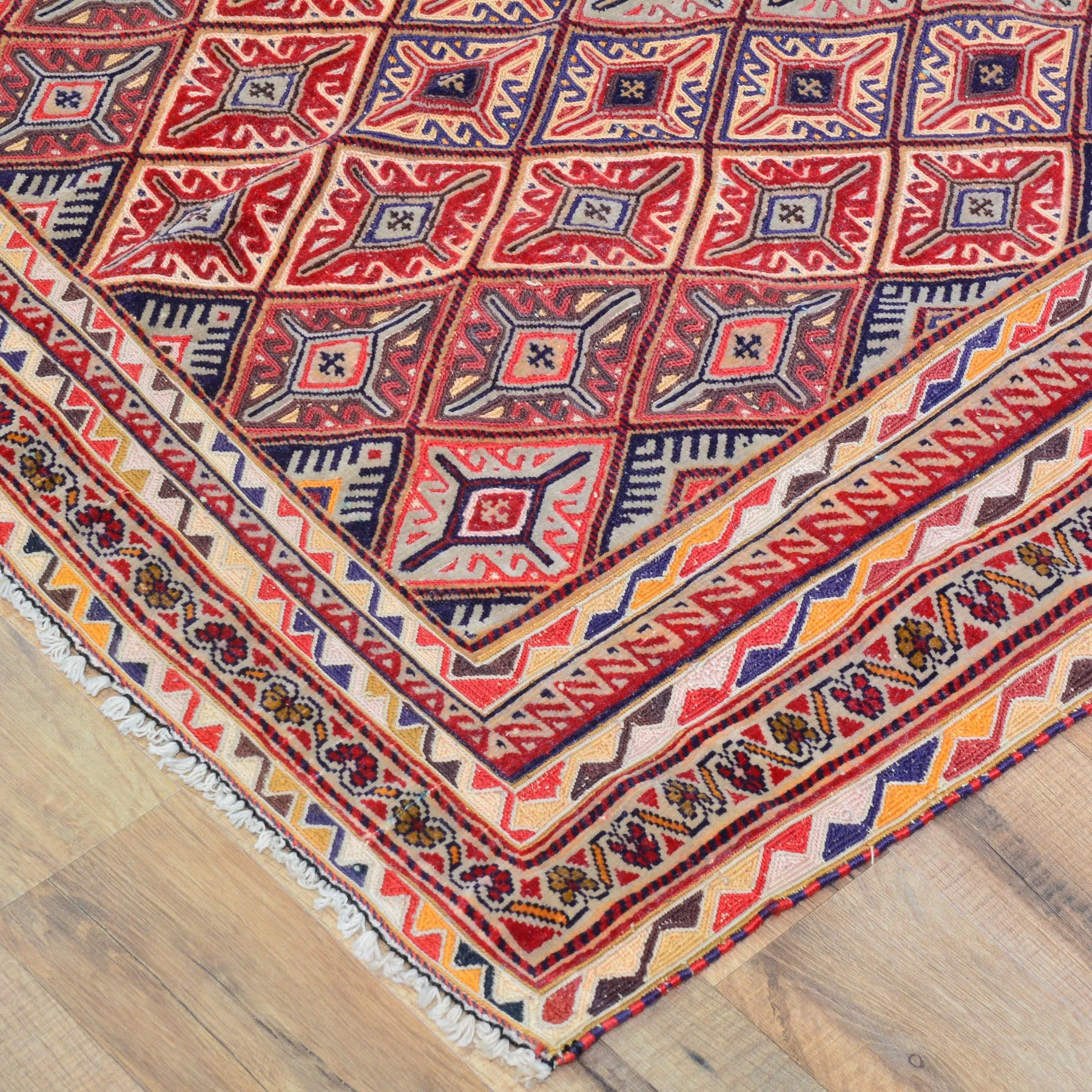 Multi-Weave Tribal Mashwani Sumak Handmade Geometric Design Rug (Size 2.10 X 4.0) Cwral-10116