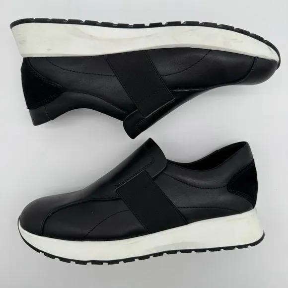 Munro Laurel Black Leather Slip On Sneaker Size 7.5 N