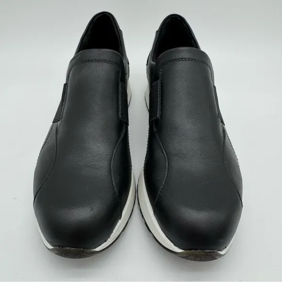 Munro Laurel Black Leather Slip On Sneaker Size 7.5 N