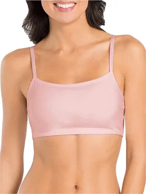New Fruit of the Loom Women’s Spaghetti Strap Cotton Pullover Sports Bra, Blushing Rose, Sz 36!