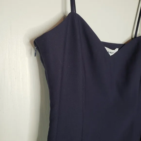 NEW Likely Laverna Ruffle Mini Dress Navy Blue Strappy 12 Cocktail NWT
