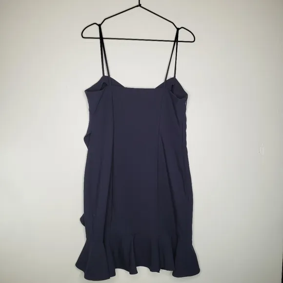 NEW Likely Laverna Ruffle Mini Dress Navy Blue Strappy 12 Cocktail NWT