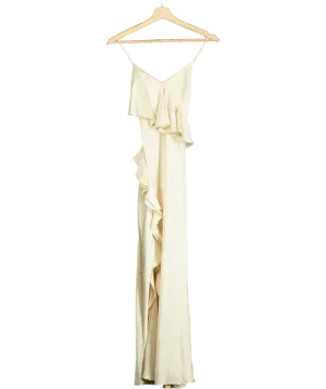 New Look Cream Ruffle Split-hem Strappy Midaxi Dress UK 6