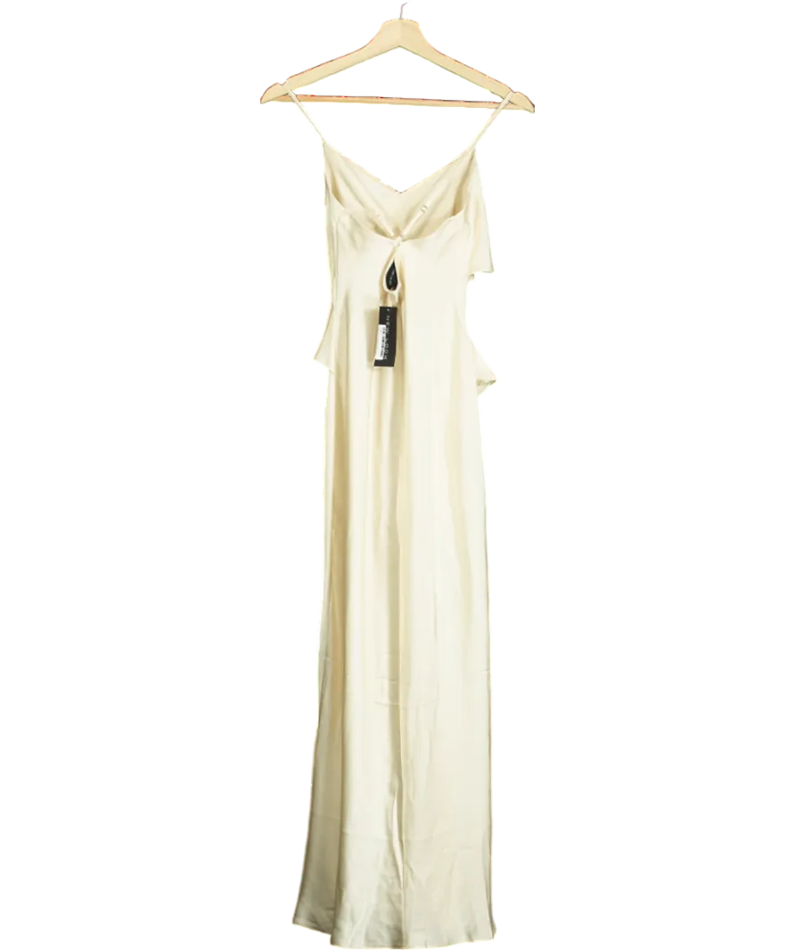 New Look Cream Ruffle Split-hem Strappy Midaxi Dress UK 6