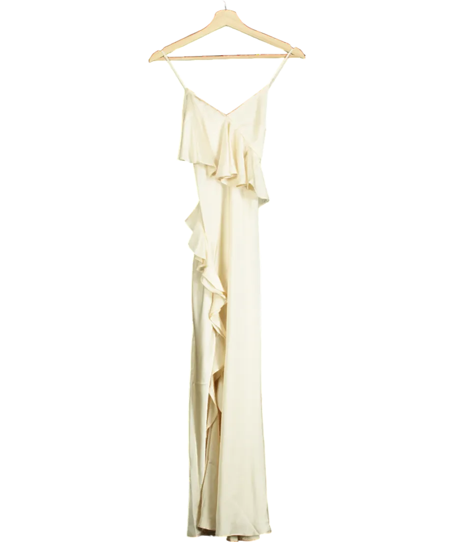 New Look Cream Ruffle Split-hem Strappy Midaxi Dress UK 6