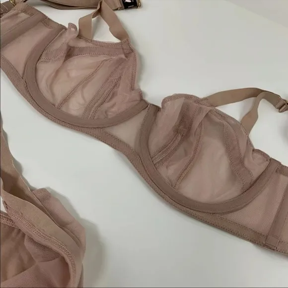 NEW Victorias Secret Bra Panty Set 32DD Unlined Balconet XL Strappy Bikini #125