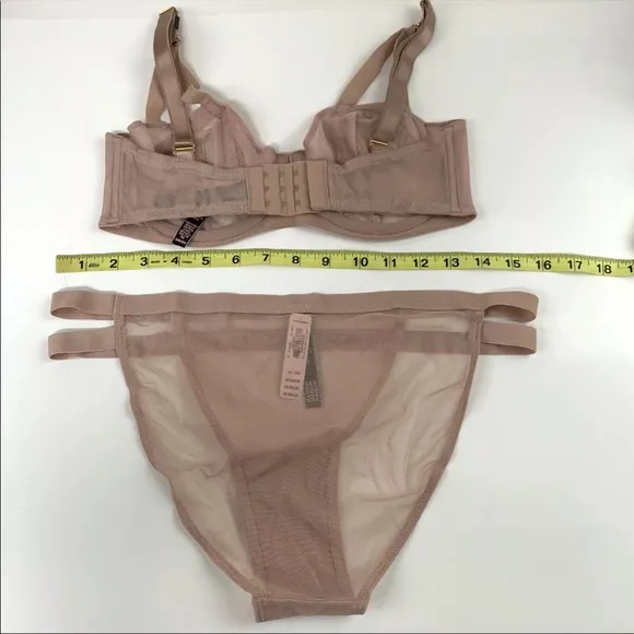 NEW Victorias Secret Bra Panty Set 32DD Unlined Balconet XL Strappy Bikini #125