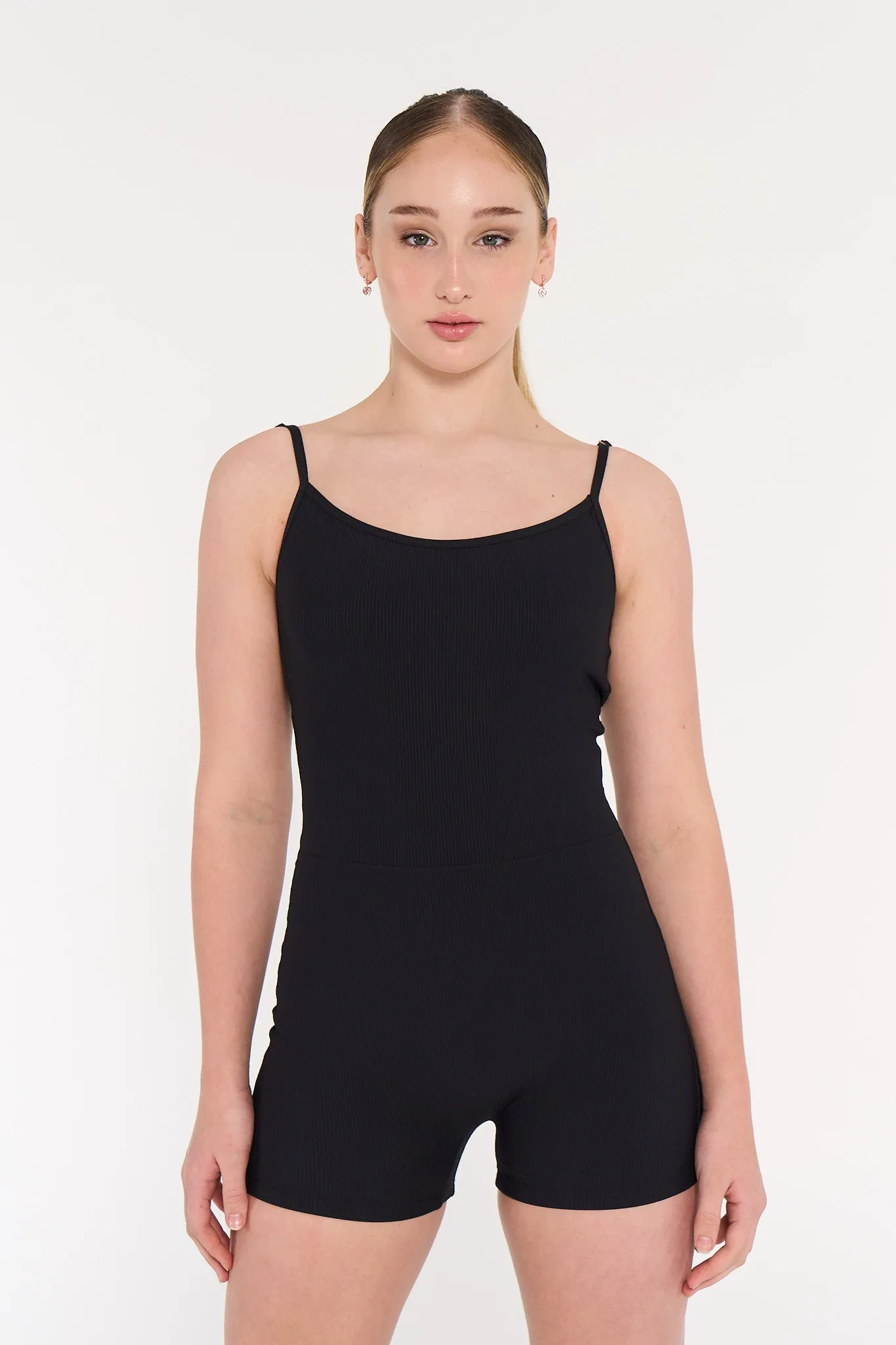 Noir Black Ribbed Bodysuit