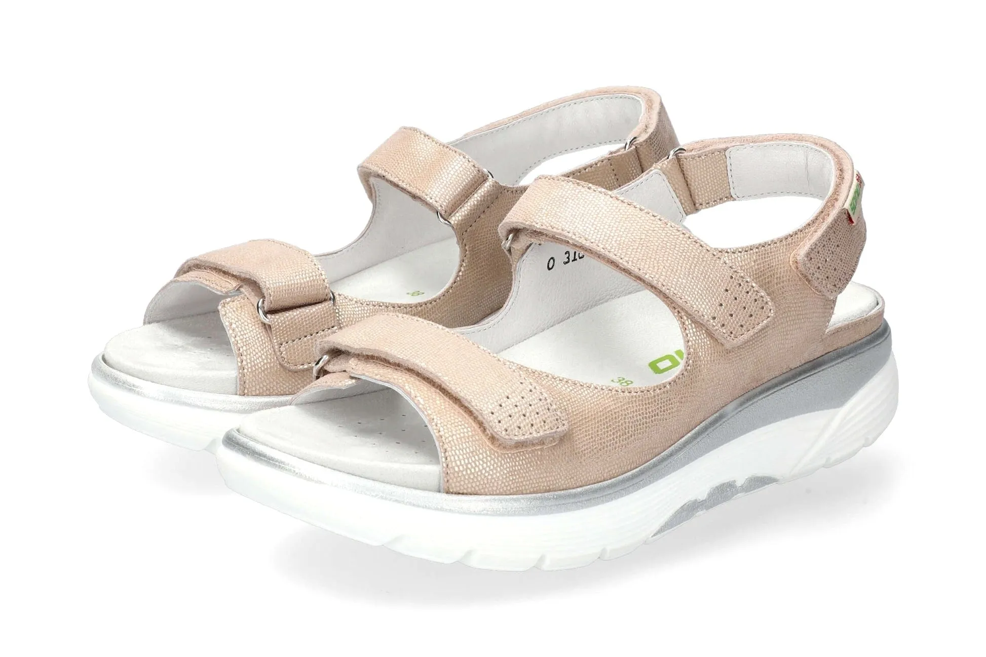 'Norine' women's wide fit (H) rolling walking sandal - beige