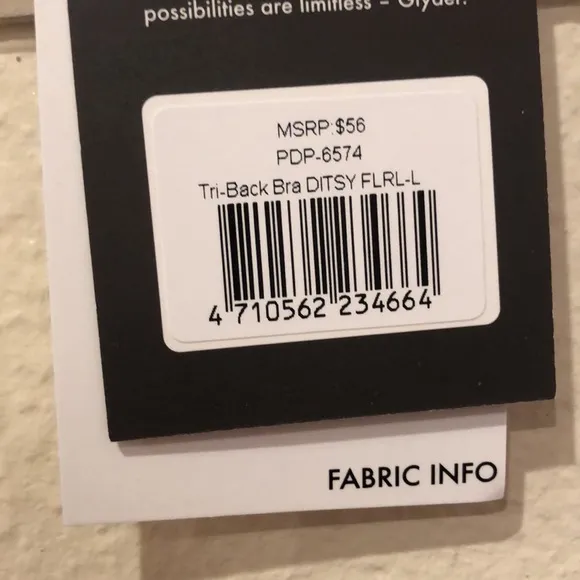 NWT Glyder Tri-Back Bra: Ditsy Floral