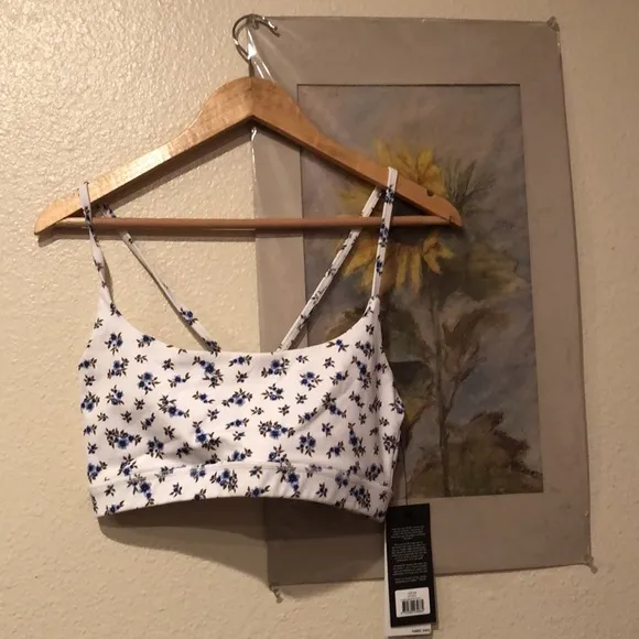 NWT Glyder Tri-Back Bra: Ditsy Floral