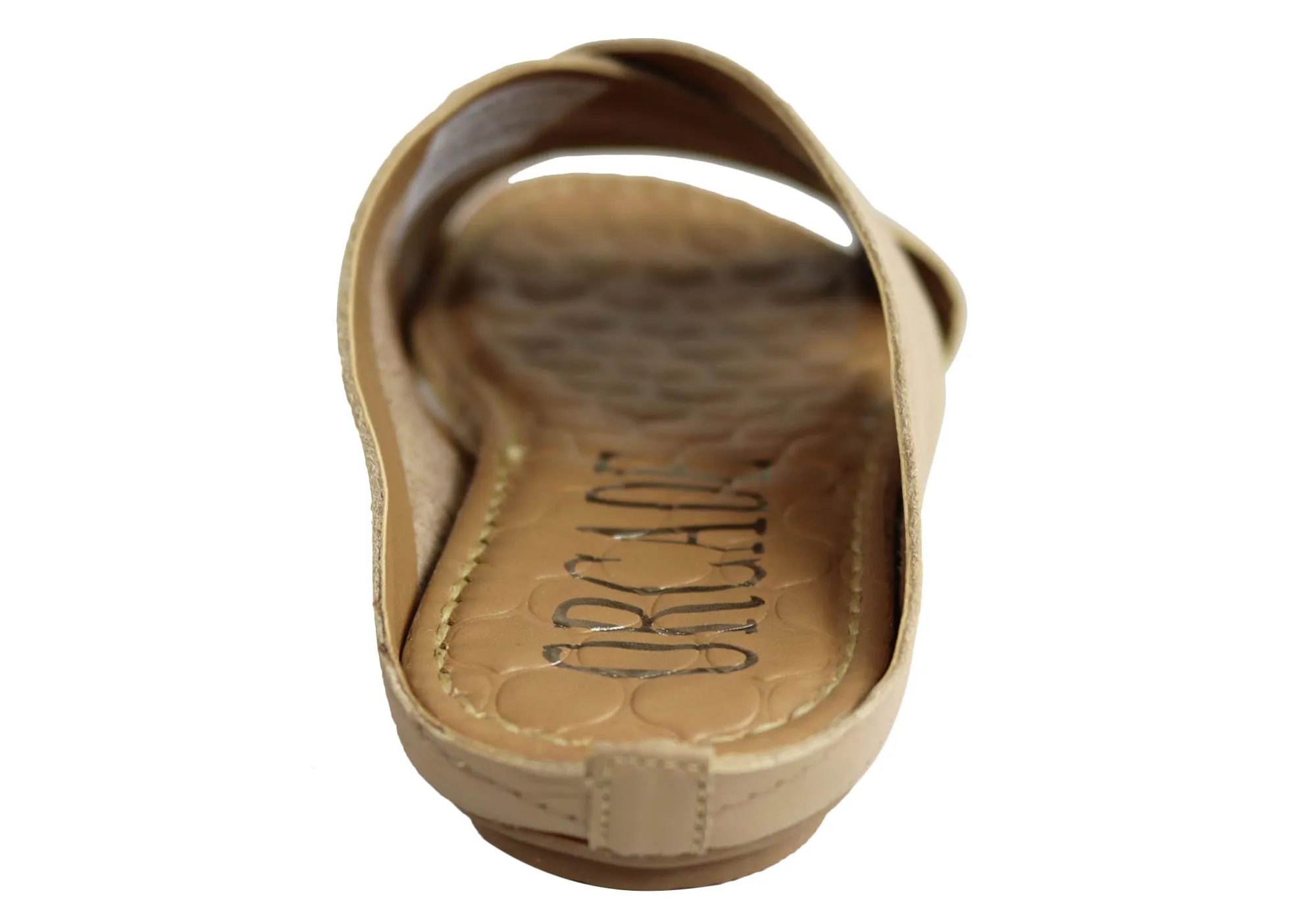 Orcade Dorena Womens Comfort Leather Slides Sandals Made In Brazil