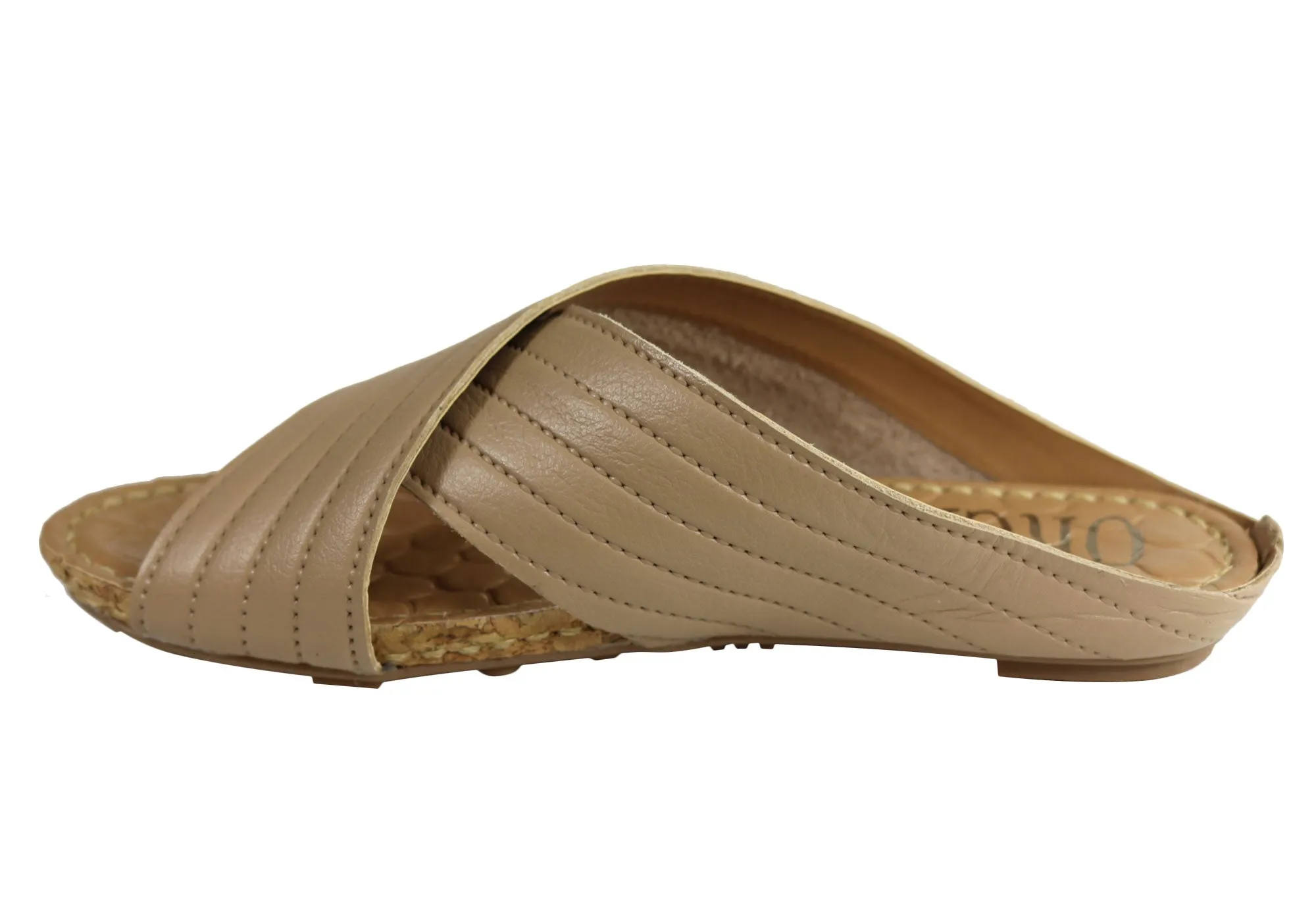 Orcade Dorena Womens Comfort Leather Slides Sandals Made In Brazil
