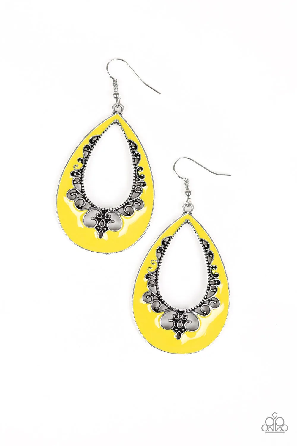 Paparazzi - Compliments to the CHIC - Yellow Earring
