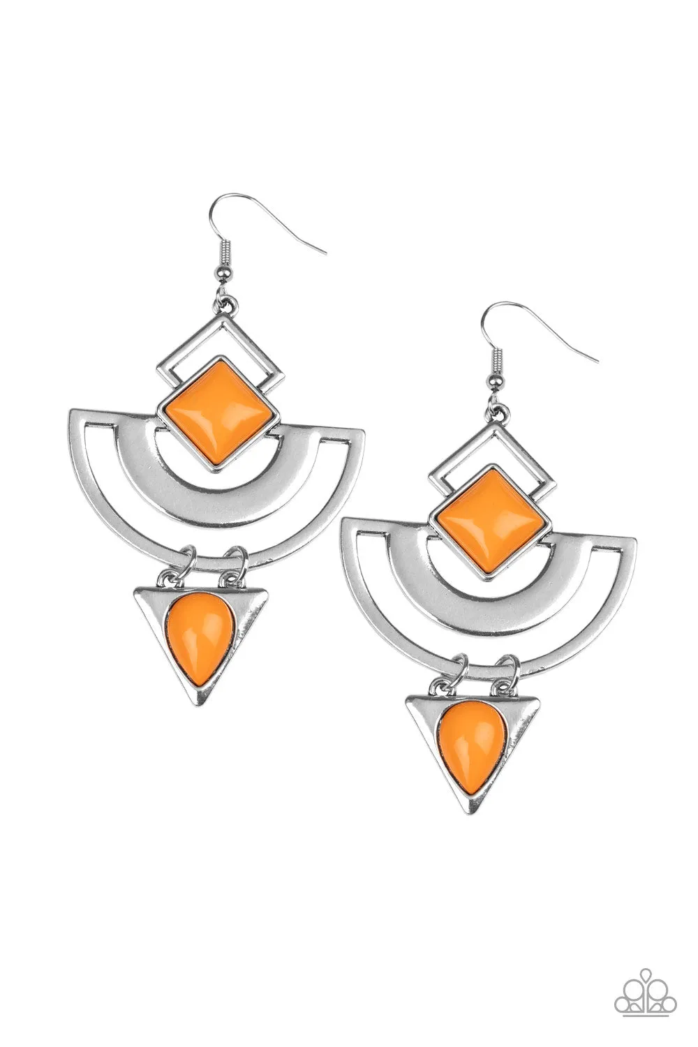 Paparazzi Geo Gypsy Earrings Orange