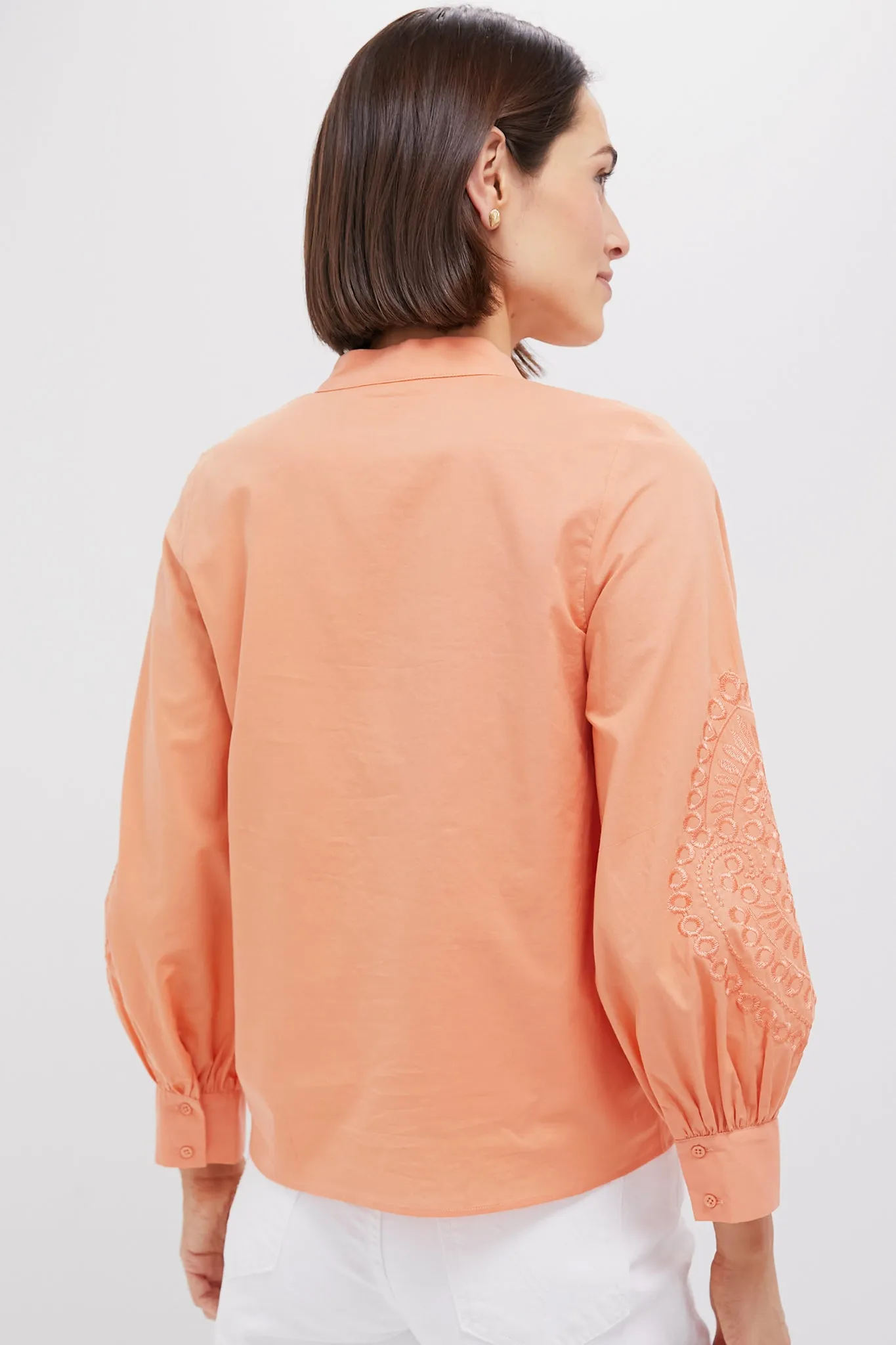 Peach Embroidered Wisteria Blouse