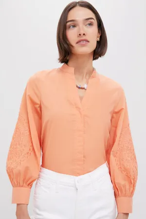 Peach Embroidered Wisteria Blouse