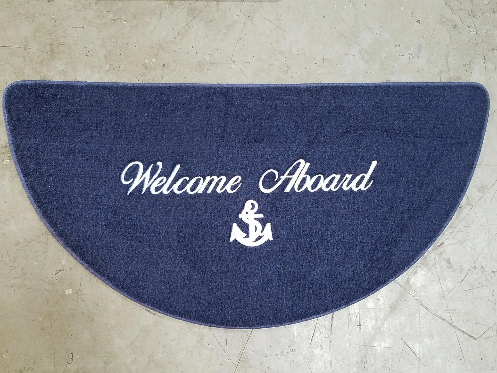 Personalized 18" X 36" "Welcome Aboard" Half Moon Mat