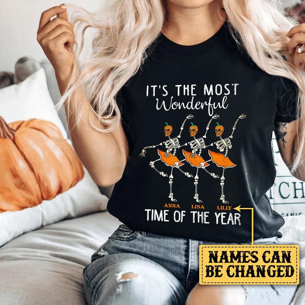 Personalized It's The Most Wonderful Time Of The Year Skeleton Ballet Shirt