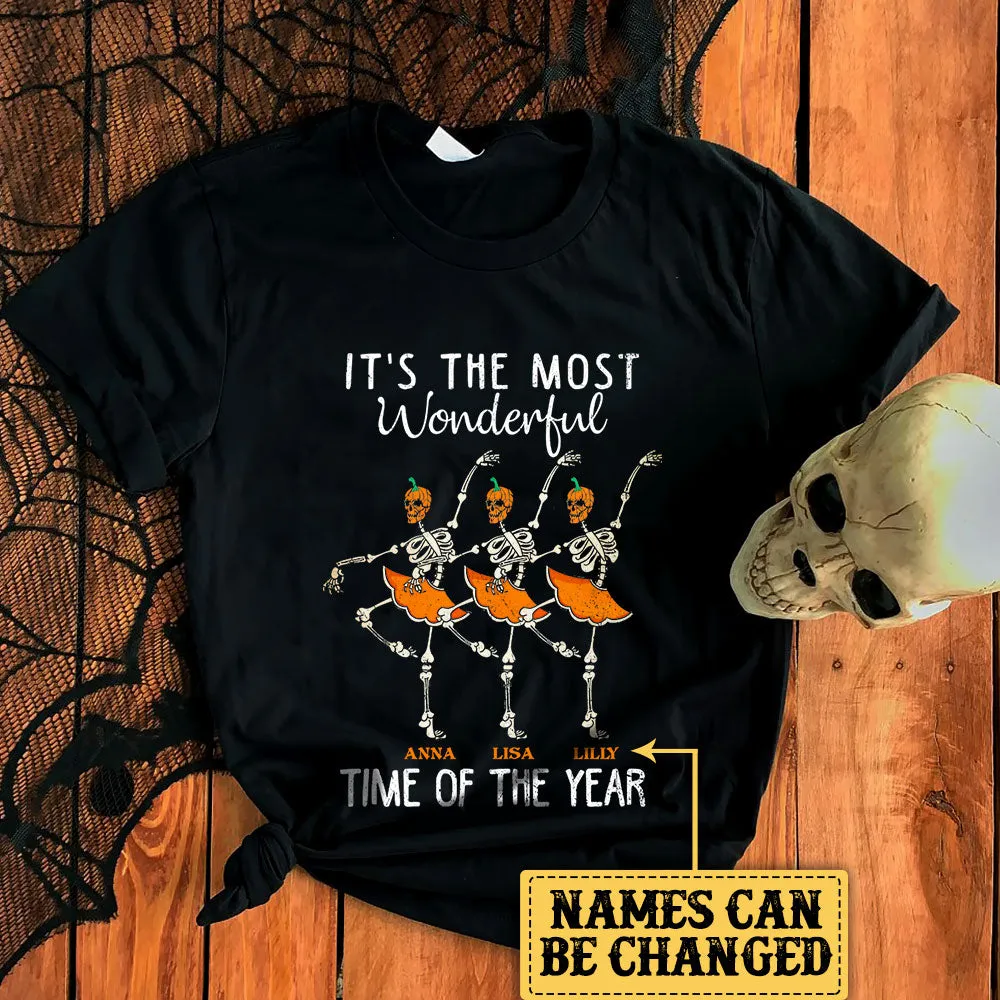 Personalized It's The Most Wonderful Time Of The Year Skeleton Ballet Shirt