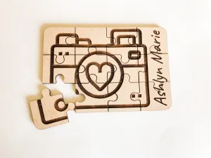 Personalized Small Wooden Puzzles Custom Game, Bulk Birthday Party Favor and Make and Take for Kids