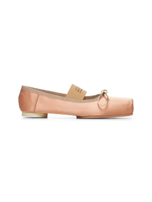 Pink satin ballet flats