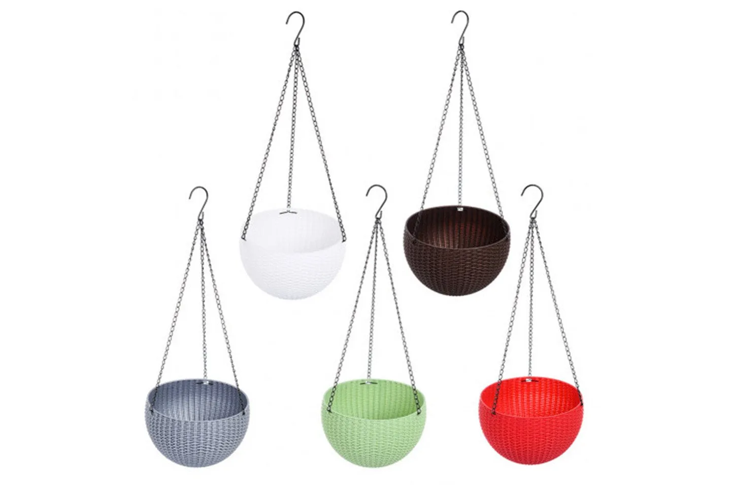 Plastic Self Watering Hanging Planter Basket Garden Flower Plant Hanger for Indoor Outdoor Use
