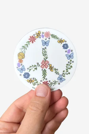 Pollinator Peace Sign Sticker