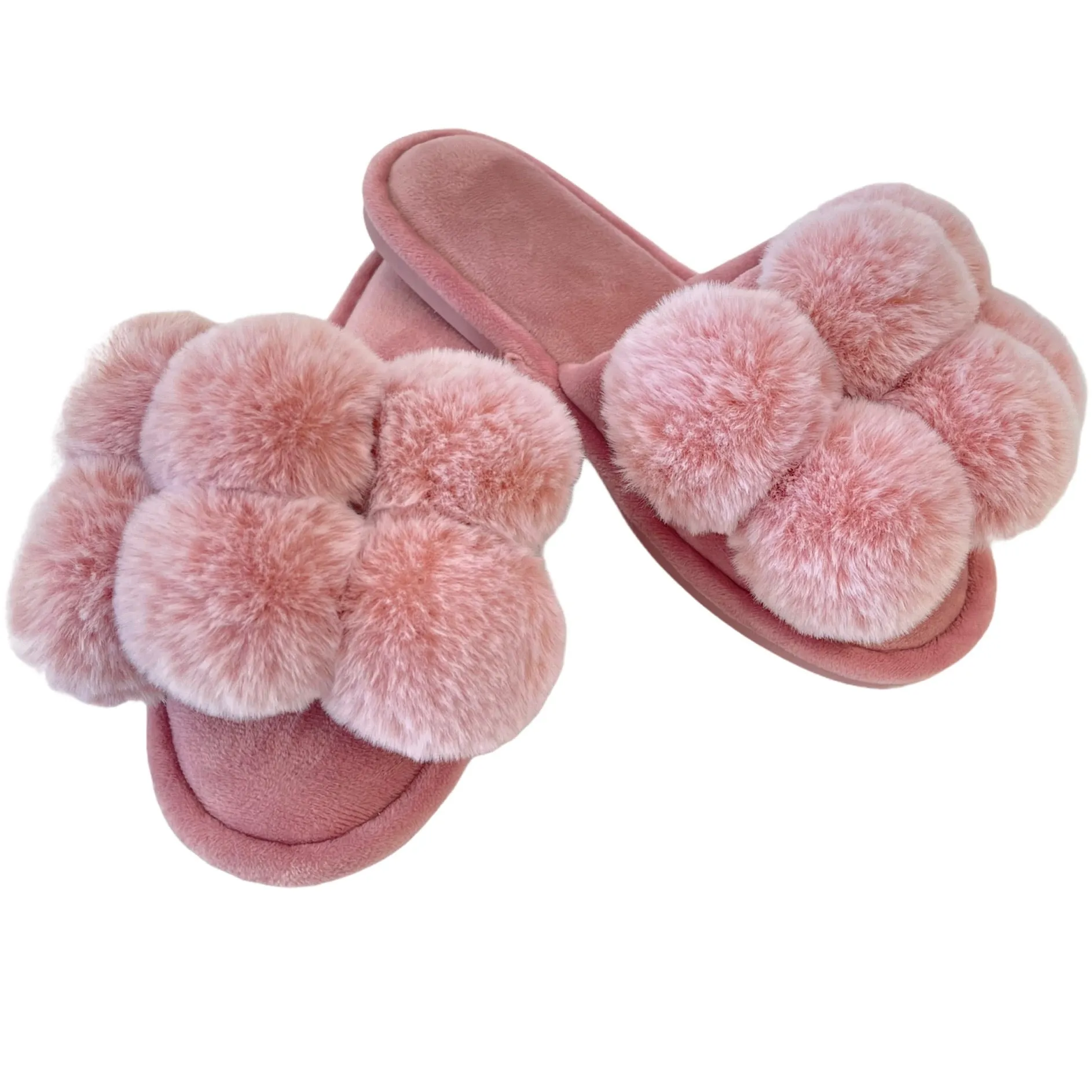 POM POM SLIPPERS - Pink