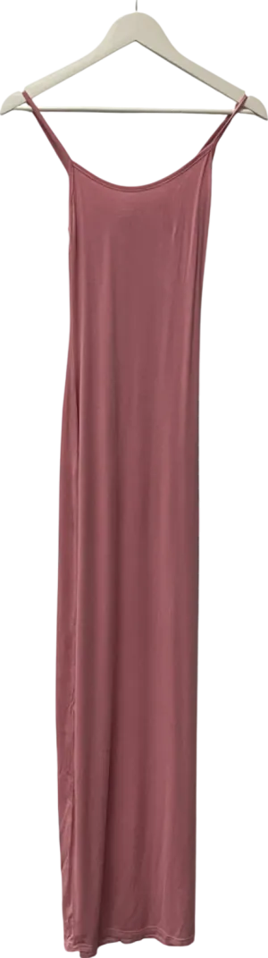 PrettyLittleThing Pink Shape Rose Jersey Strappy Maxi Dress UK 6