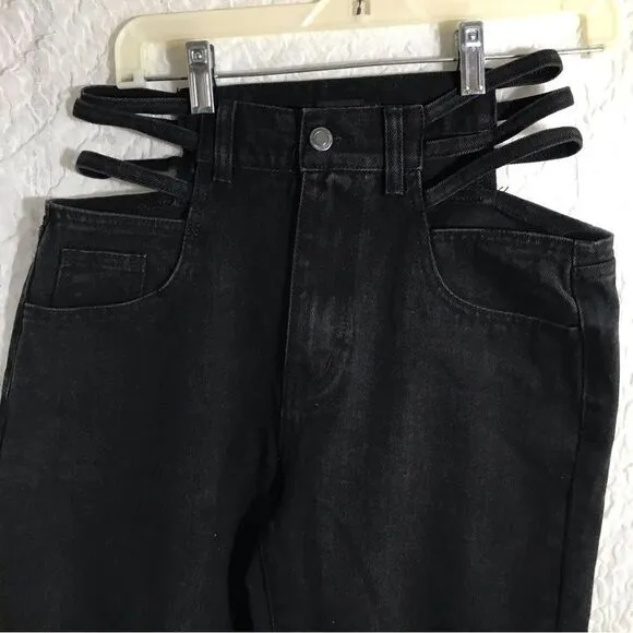 PrettyLittleThing NWT Cut-Out Strappy Jeans Size 4