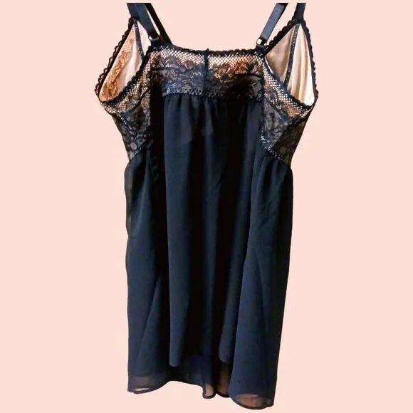 PRICE FIRM! $55 TORRID Plus Size Fleur Lace Black Strappy Babydoll Size 2X