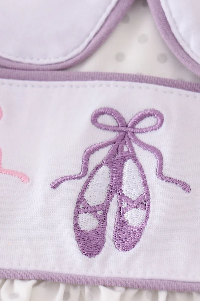 Purple Ballet Embroidery Girl Set