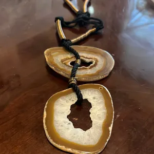 Quartz Geod Slides Necklace