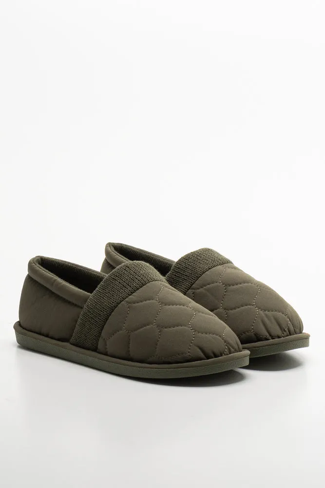 Quilted Slippers Green
