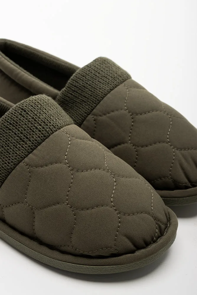 Quilted Slippers Green