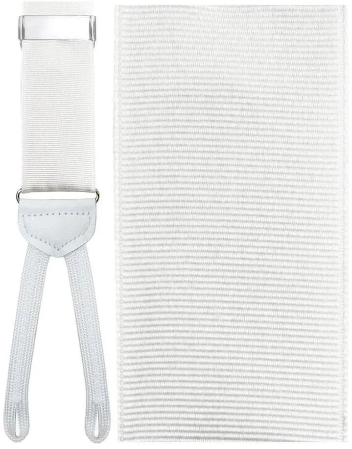 "Trapani" White Suspenders