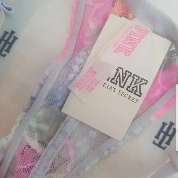 RARE VS PINK watercolor push-up Bralette Limited edition sz Small (D-DD)