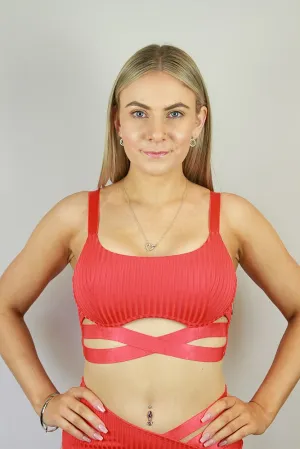 Rarr Crystal Strappy Bra – Garnet
