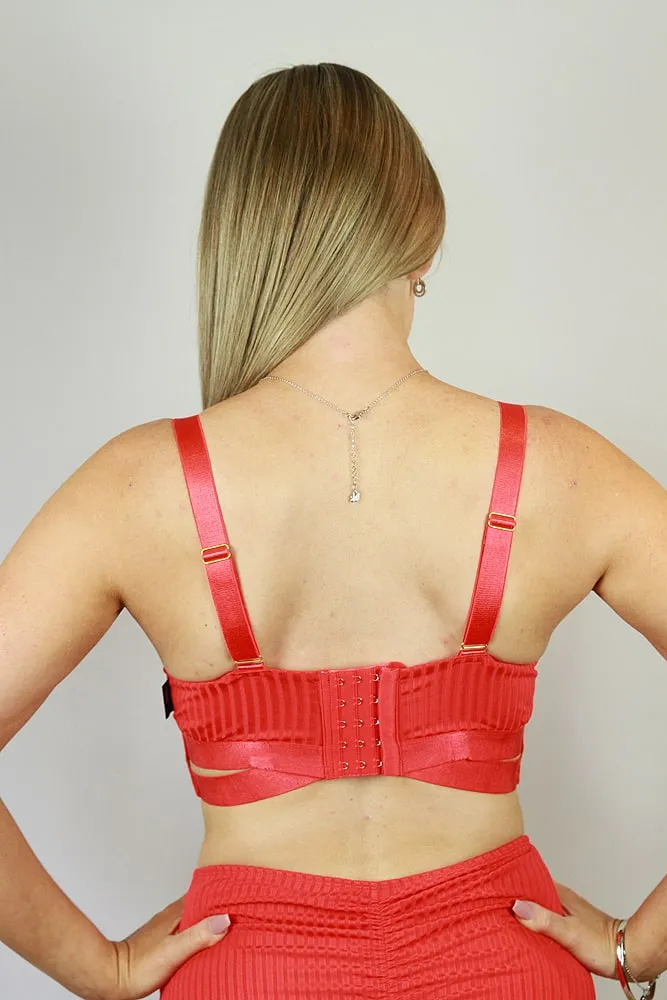 Rarr Crystal Strappy Bra – Garnet