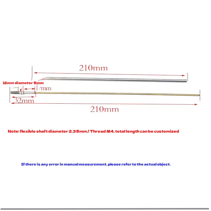 RC Boats ECO Mini-ECO Mini Hydroplane Flexible Shaft 2.35mm to M4 Shaft Sleeve (Length can be customized)