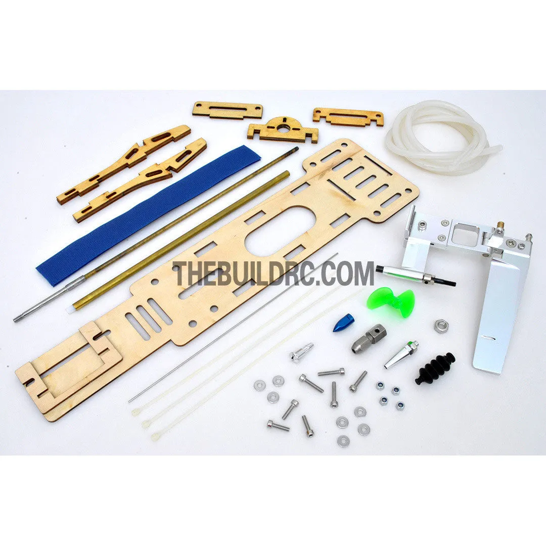 RC EP Fiberglass FRP Swifter Hydroplane Scale Racing Boat Hardware Kit (Rudder, Flex Shaft, Plastic Propeller, Wooden / FRP Mount)
