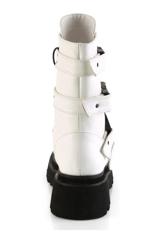 RENEGADE-55 Knee Boot | White Faux Leather