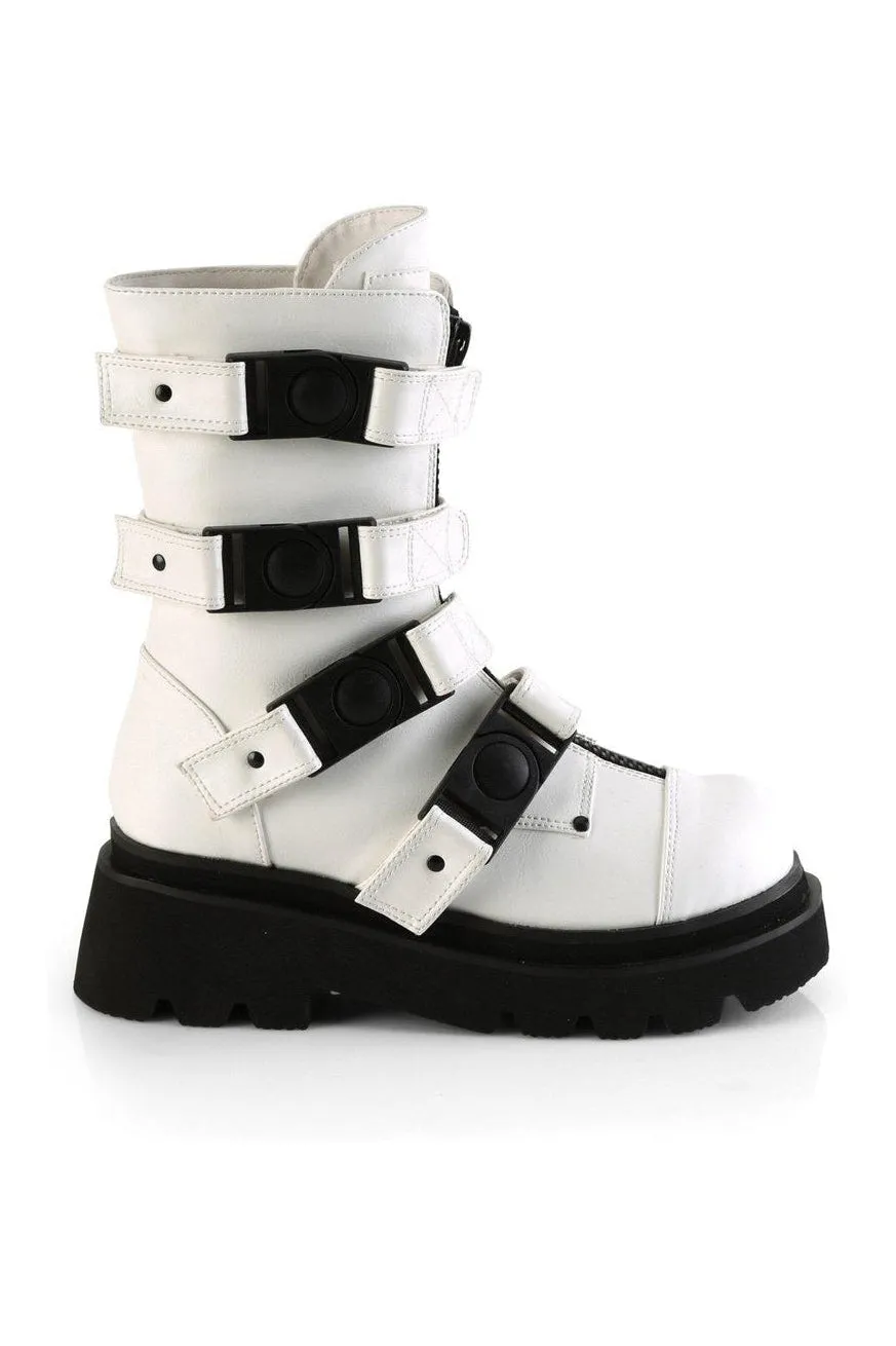 RENEGADE-55 Knee Boot | White Faux Leather