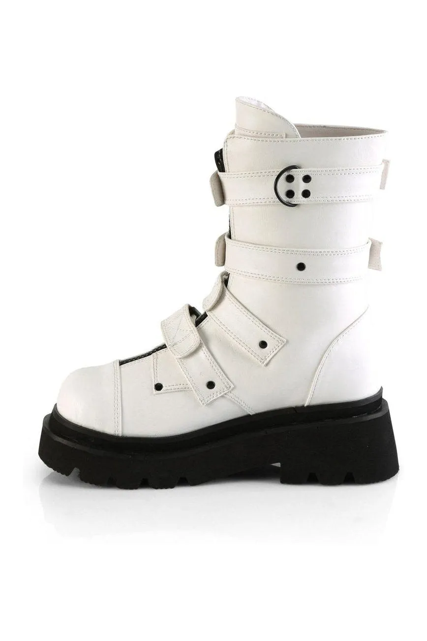 RENEGADE-55 Knee Boot | White Faux Leather