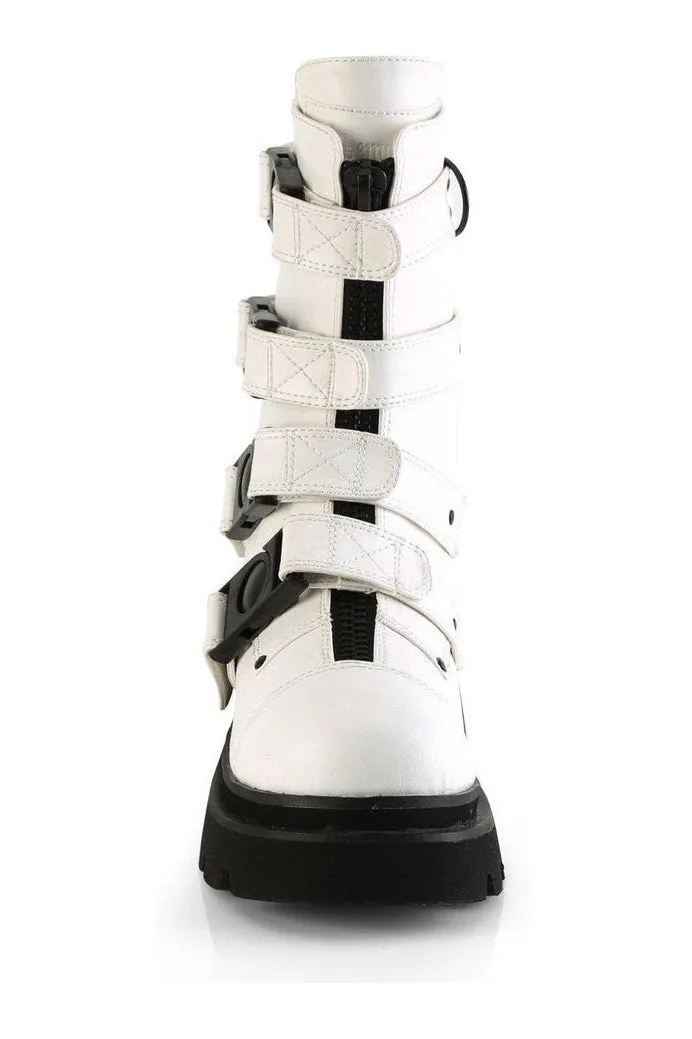 RENEGADE-55 Knee Boot | White Faux Leather